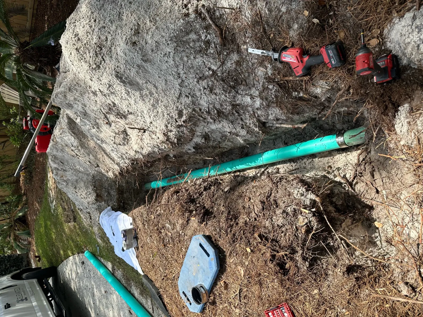 Water service line installation in progress